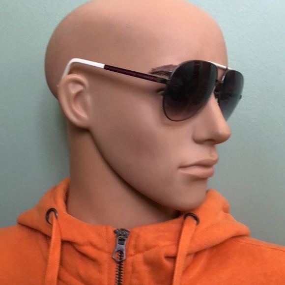 Gucci White Frame Gradient Lens Aviator Mens Sunglasses The price is - Picture 3 of 8